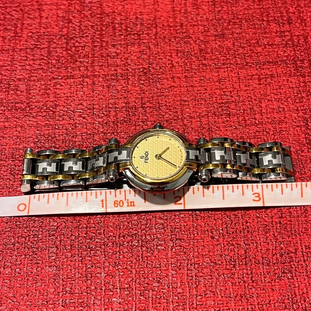 FENDI PRE-LOVED AUTHENTIC ‘ZUCCA’ 18K YELLOW GOLD-PLATED LUXURIOUS WATCH